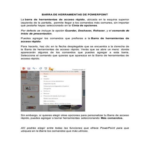 Barra de herramientas de powerpoint