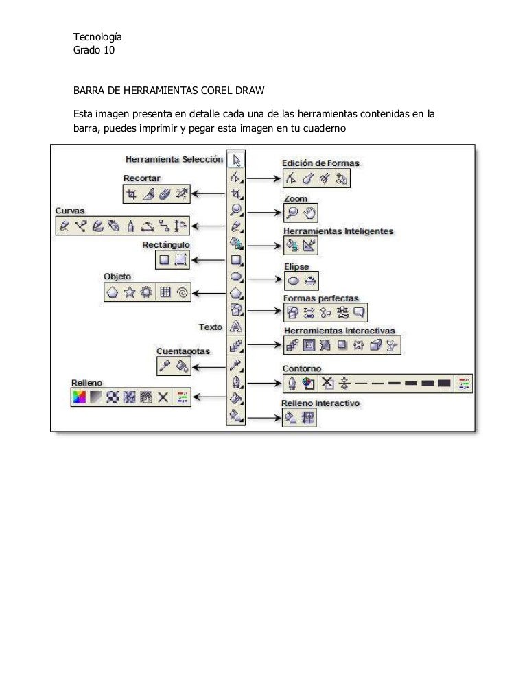 Barra de herramientas detalle corel draw