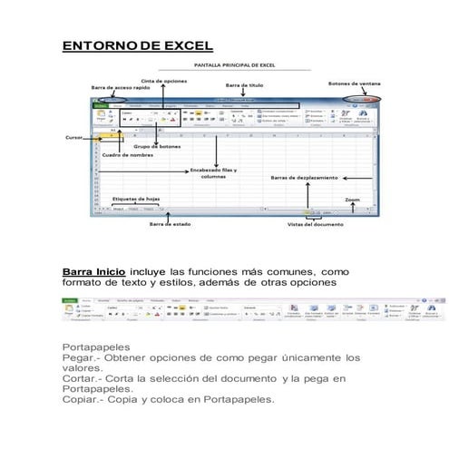 Entorno de Excel Y Su Barra De Herramientas