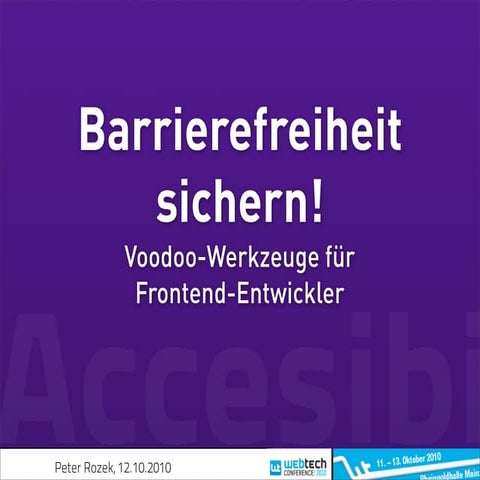 Barrierefreiheit sichern Voodoo Werkzeuge für Frontend Entwickler