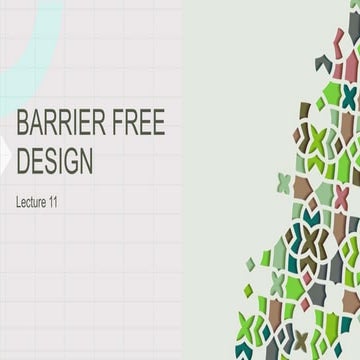 BARRIER FREE DESIGN - Lecture Indus university