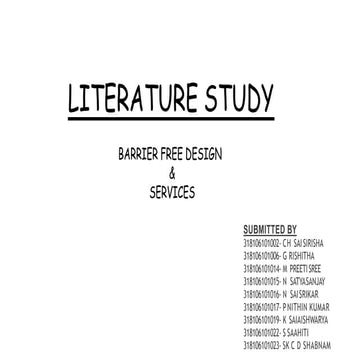 Barrierfree design and services literature study