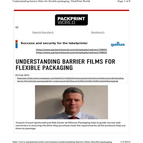 Barrier of packaging