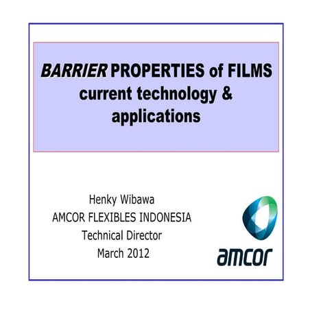 Barrier Properties Of Films 03 12