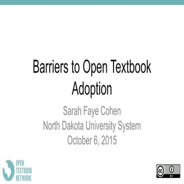 Barriers in Open Textbook Adoptions