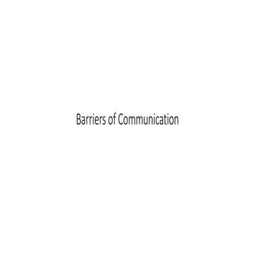 Barriers of communication