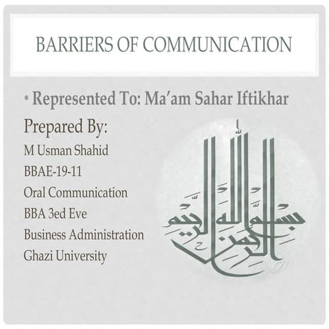 Barriers of communication