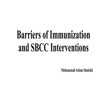 Barriers of Immunization and SBCC Interventions