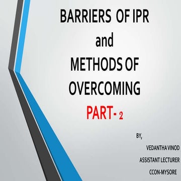 Barriers  of ipr part 2