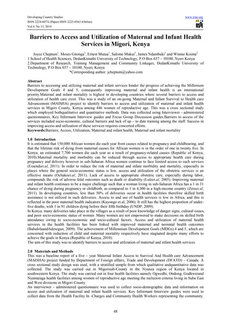 HEALTH SEEKING BEHAVIOR AND EMPOWERMENT OF PREGNANT WOMEN IN KENYA | PPT