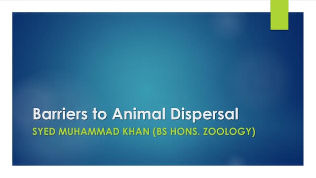 Barriers to Animal Dispersal