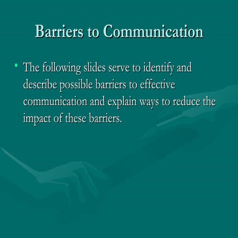 Barriers To Communication