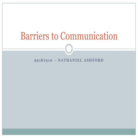 Barriers to communication