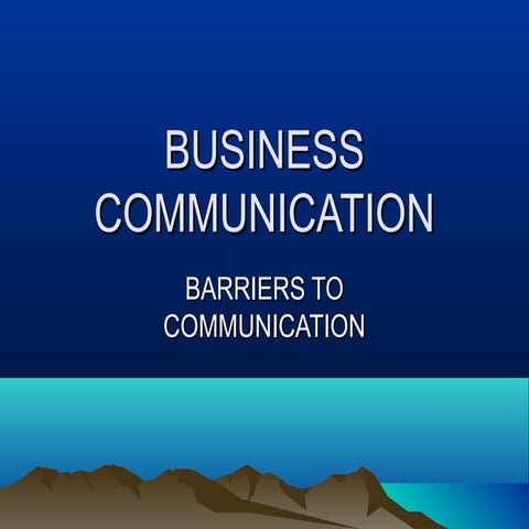 Barriers to communication