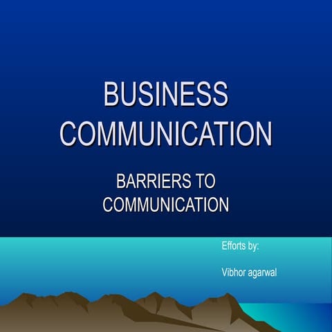 Barriers to communication