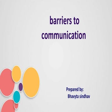 Barriers to communication