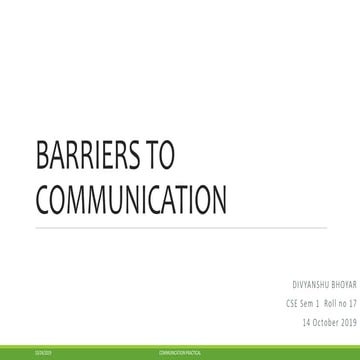 Barriers to communication 