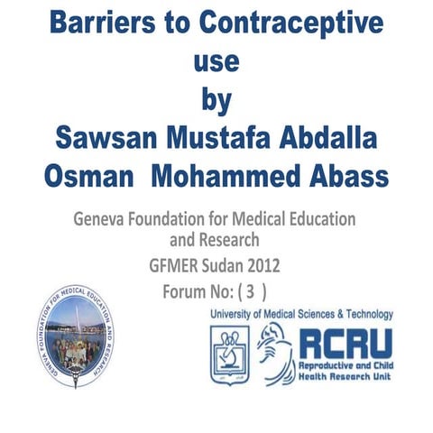 Barriers to contraceptive use