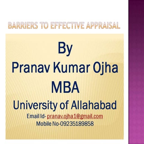 Barriers to effective appraisal