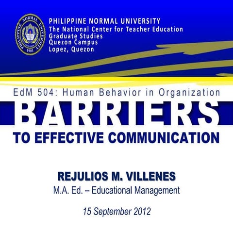 Barriers to effective communication