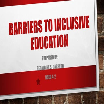 Barriers to inclusive education