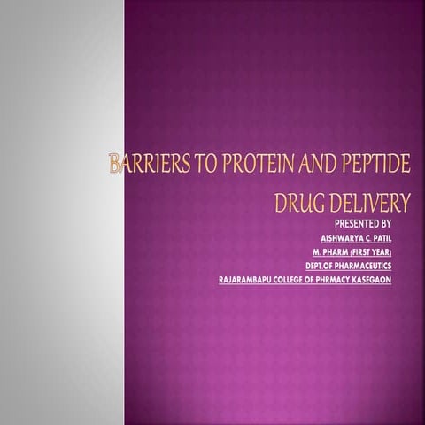 Barrier to protein &amp; peptited delivery