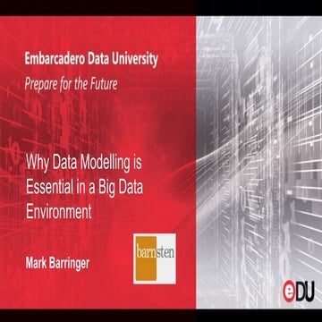 Big Data Expo 2015 - Barnsten Why Data Modelling is Essential