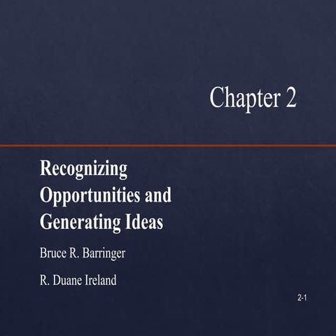 Recognizing Opportunities and Generating Ideas 