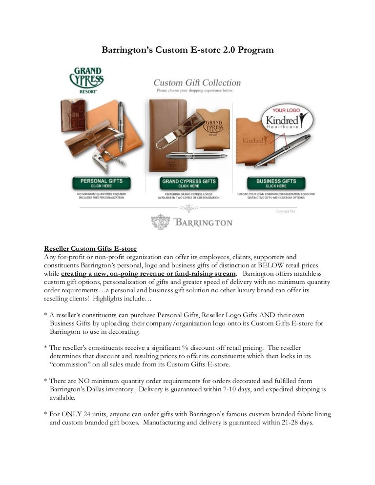 Barrington’s Custom Gifts Estore 2.0