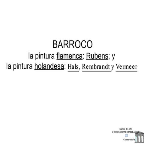 Barroco pintura flandes y Holanda