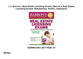 [+] Barron s Real Estate Licensing Exams (Barron s Real Estate Licensing Exams: Salesperson, Broker, Appraiser)