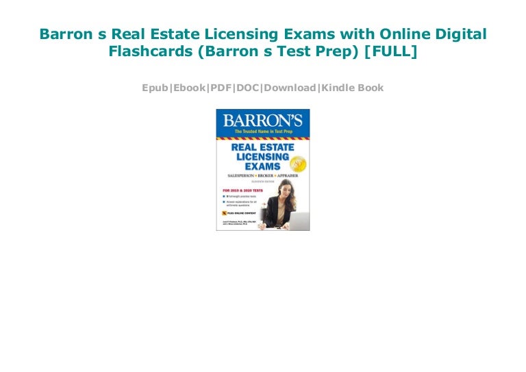 Barron s Real Estate Licensing Exams with Online Digital Flashcards