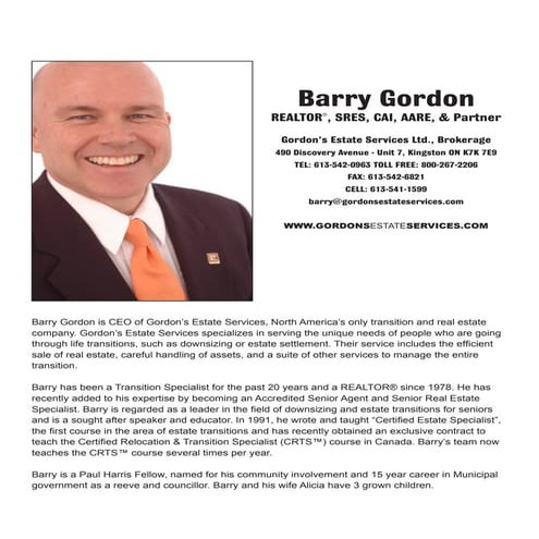 Barry Gordon Resume