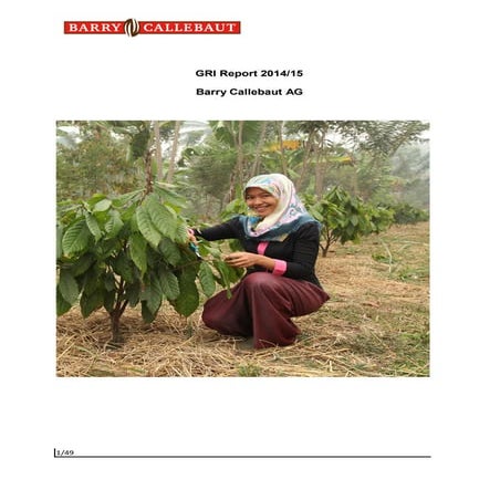 Barry Callebaut GRI Report 2014/15