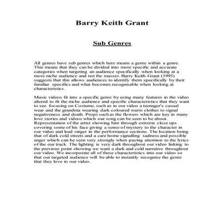 Barry Keith Grant Theory