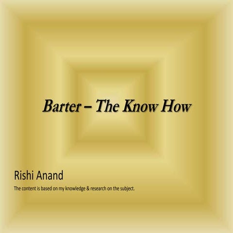 Barter – The Know How