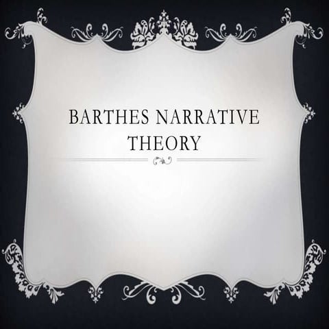 Barthes Narrative Theory and Music Videos