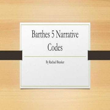 Barthes 5 narrative codes 