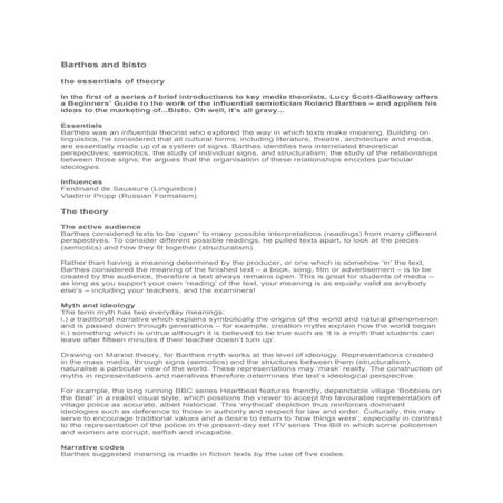 Barthes and bisto 1