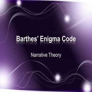 Barthes' Enigma Code