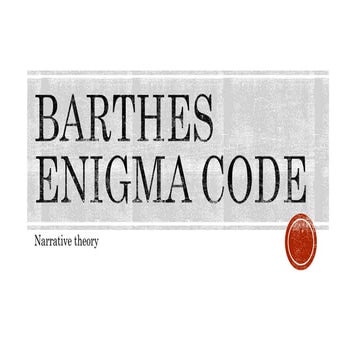 Barthes enigma codes 