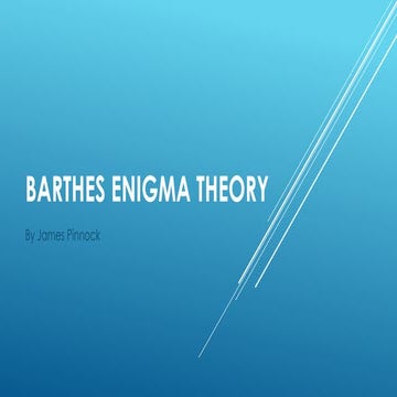 Barthes enigma theory
