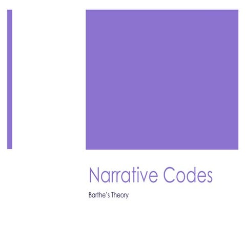 Barthes Narrative Codes