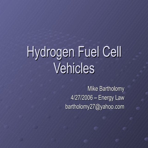 Bartholomy hydrogen fuelcell vehicles
