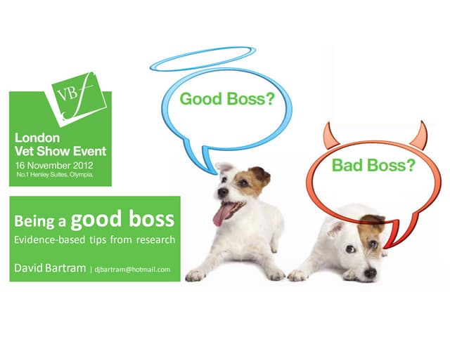 Being a good boss_VBF event_London Vet Show_16 November 2012