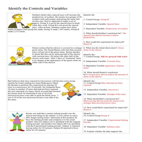Bart Simpson Controls And Variables With Answers | PDF Bart Simpson Controls And Variables With Answers | PDF