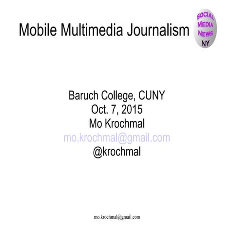 Mobile Journalism October 2015