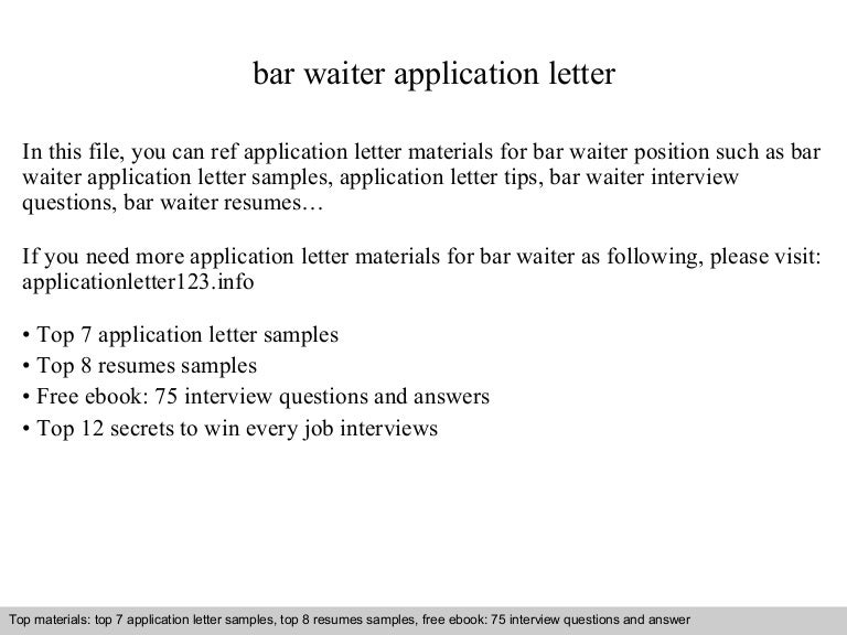 resume for waiters