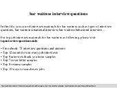 bar waitress application letter waitress interview questions