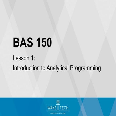 BAS 150 Lesson 1 Lecture